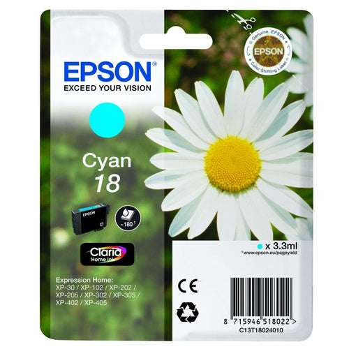 Cartouche d'origine Epson C13T18024010 / 18 - cyan