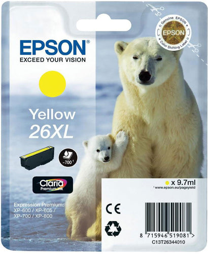 Cartouche compatible premium Epson C13T26344010 / 26XL - jaune