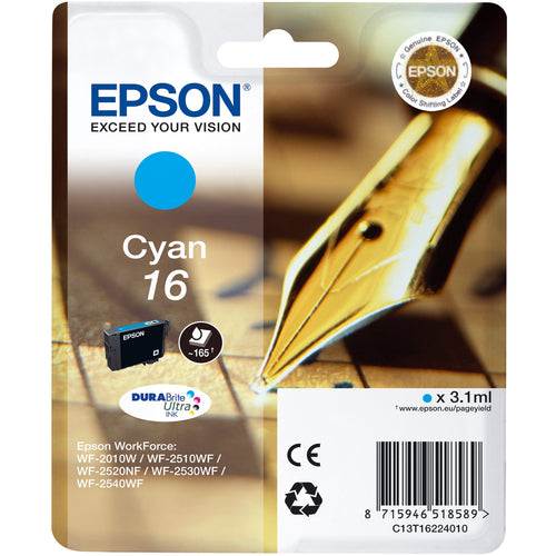 Cartouche d'origine Epson C13T16224010 / 16 - cyan