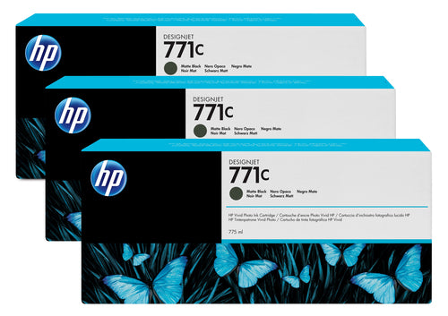 Cartouche d'origine HP B6Y31A / 771C - noire - pack de 3