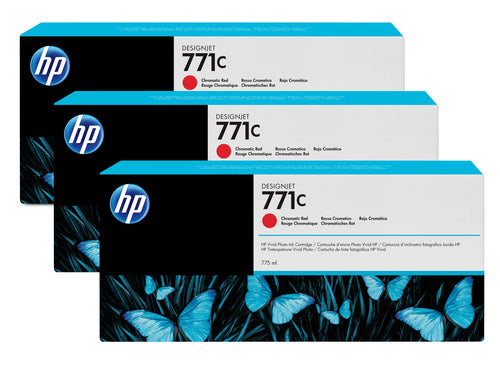 Cartouche d'origine HP B6Y32A / 771C - rouge - pack de 3