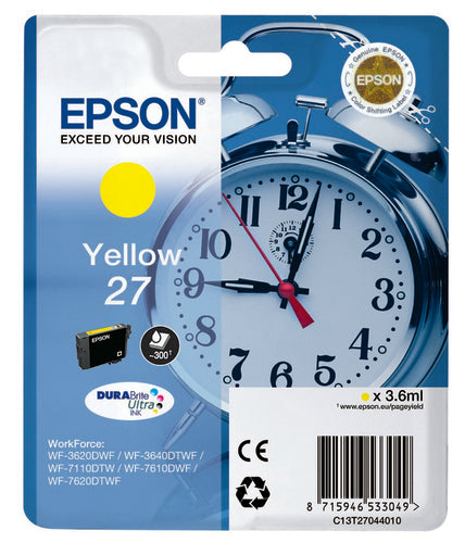 Cartouche d'origine Epson C13T27044010 / 27 - jaune