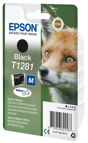 Cartouche d'origine Epson C13T12814022 / T1281 - noire