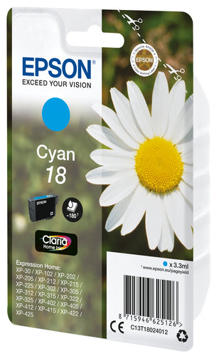 Cartouche d'origine Epson C13T18024022 / 18 - cyan