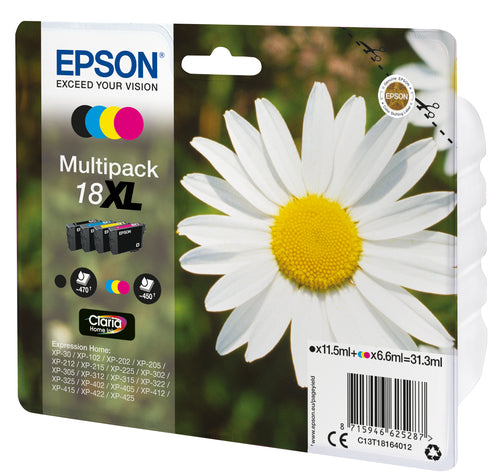 Cartouches compatibles premiums Epson C13T18164012 / 18XL - multipack 4 couleurs : noire, cyan, magenta, jaune