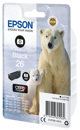 Cartouche d'origine Epson C13T26114012 / 26 - noire