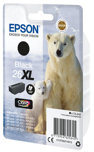 Cartouche d'origine Epson C13T26214012 / 26XL - noire