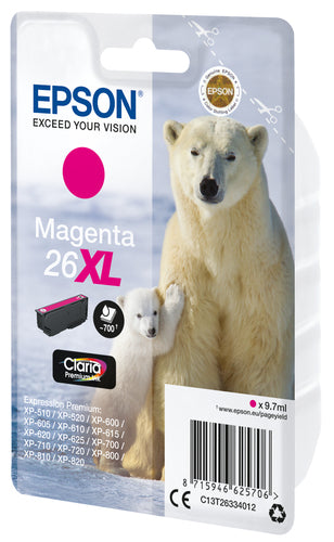 Cartouche d'origine Epson C13T26334012 / 26XL - magenta