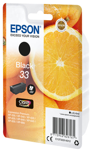 Cartouche d'origine Epson C13T33314022 / 33 - noire