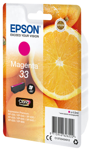 Cartouche d'origine Epson C13T33434022 / 33 - magenta