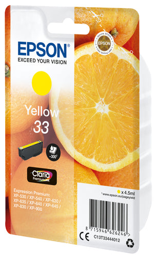 Cartouche d'origine Epson C13T33444022 / 33 - jaune