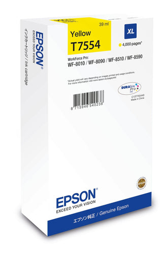 Cartouche d'origine Epson C13T75544N / T7554 - jaune