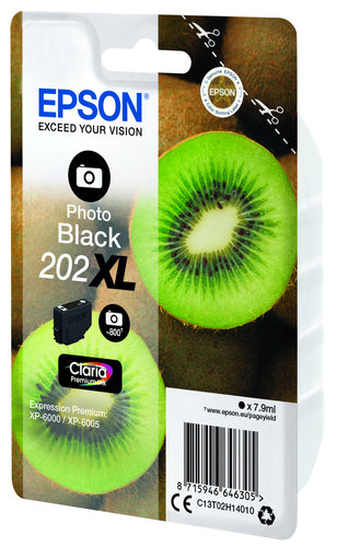 Cartouche d'origine Epson C13T02H14020 / 202XL - noire