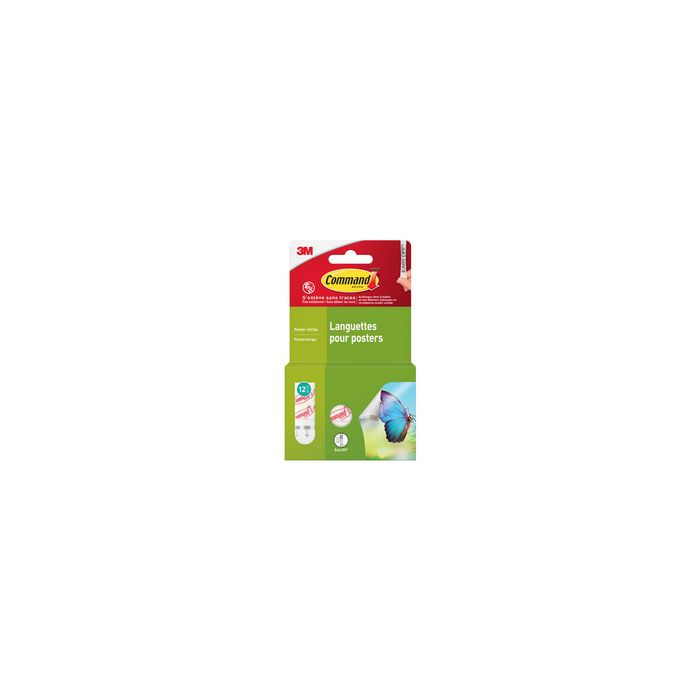 3M Command Languette autocollante pour posters, S, blanc