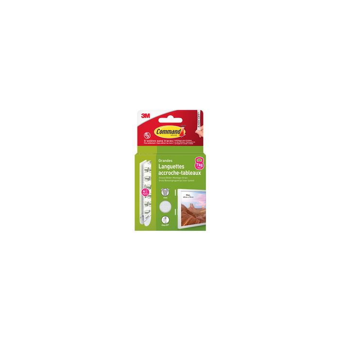 3M Command Languette accroche-tableaux, taille: L, blanc