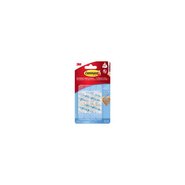 3M Command Mini-crochet, plastique, taille S, transparent