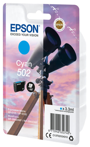 Cartouche d'origine Epson C13T02V24010 / 502 - cyan