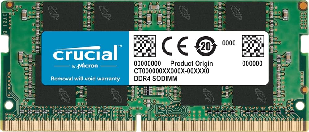 Barrette mémoire 16Go SODIMM DDR4 Crucial 3200Mhz (Vert)