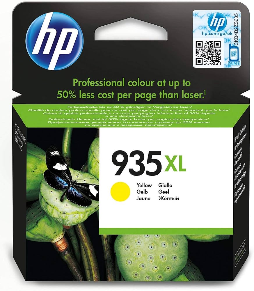 Cartouche Jet d'encre de Marque HP C2P26AE N°932XL Jaune (825 pages)