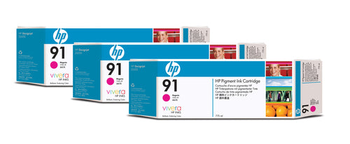Cartouche d'origine HP C9484A / 91 - magenta - pack de 3