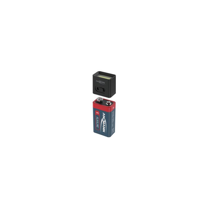 ANSMANN Mini lampe LED ACTION avec pile 9V, noir