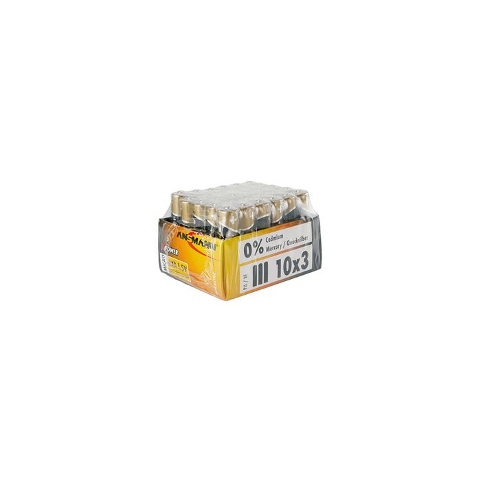ANSMANN Pile alcaline "X-Power", Micro AAA, présentoir de 30