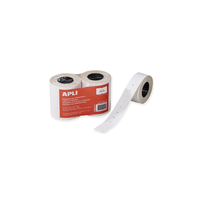 APLI Etiquette pour pince à étiqueter, 21 x 12 mm, blanc