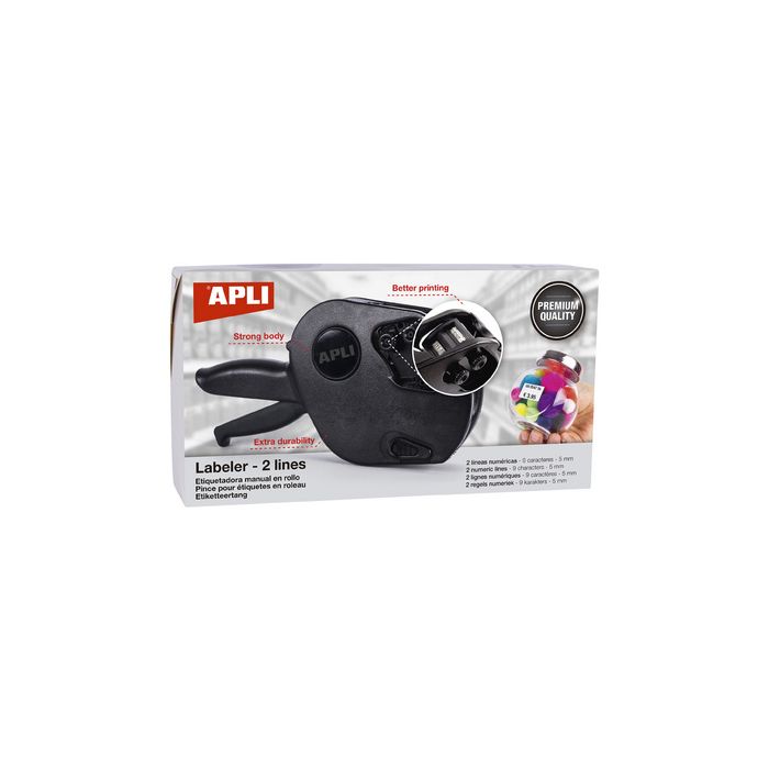 APLI Pince à étiqueter 102365, 2 lignes, 9 chiffres