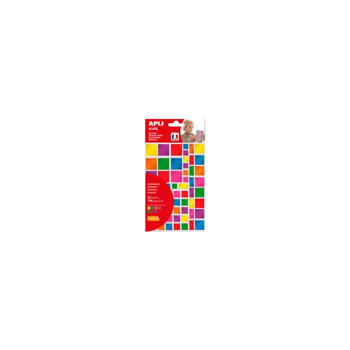 APLI kids Gommettes "Carré" couleurs métallisées, assorti