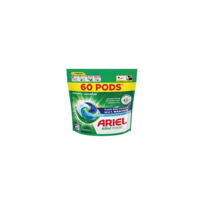 ARIEL Lessive capsules All-in-1 Universal+, 60 lavages