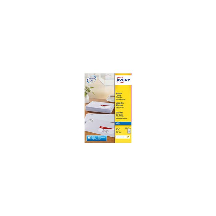 AVERY Etiquette d'adresse jet d'encre, 63,5 x 33,9 mm, blanc