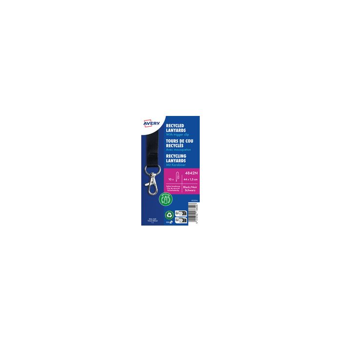 AVERY Tour de cou, en rPET, 440 x 15 mm, noir