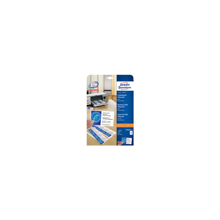 AVERY Zweckform Cartes de visite, 85 x 54 mm, blanc