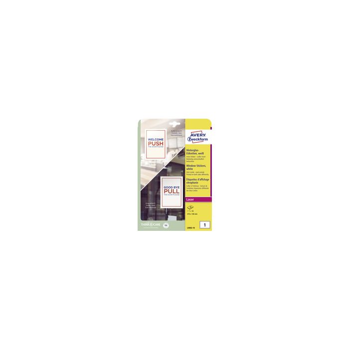 AVERY Zweckform Etiquette d'affichage vitrophanie, blanc
