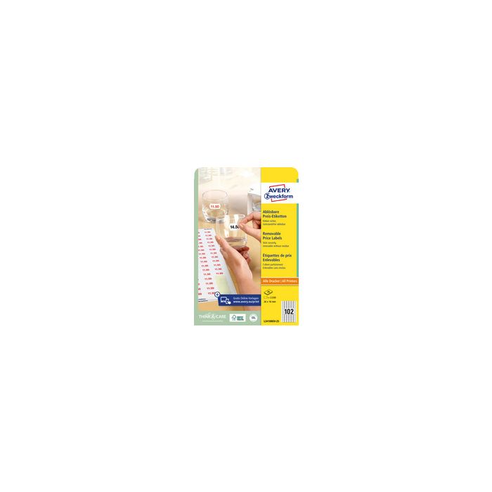 AVERY Zweckform Etiquette prix Stick+Lift, 26 x 16 mm, blanc