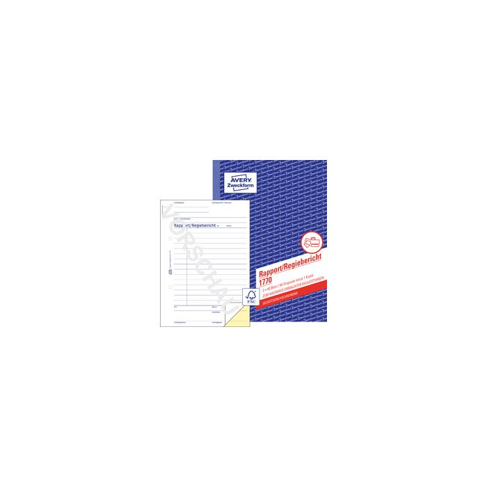 AVERY Zweckform Formularbuch "Rapport/Regiebericht", SD, A5