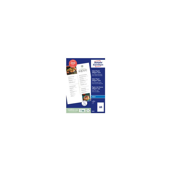 AVERY Zweckform Papier jet d'encre BUSINESS, A4, 200 g/m2