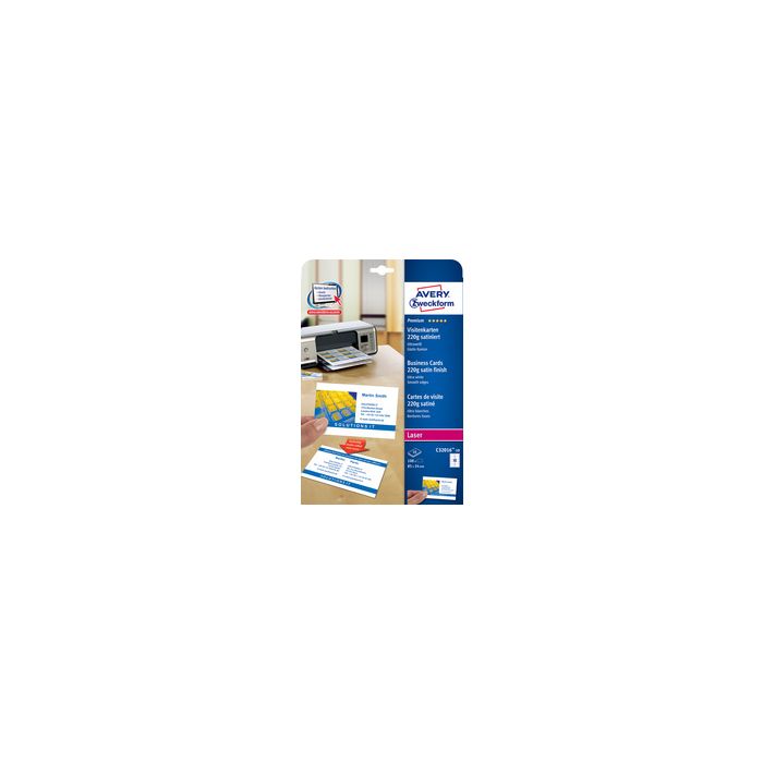 AVERY Zweckform Quick & Clean Cartes de visite, satinées
