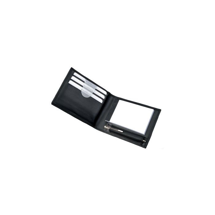 Alassio Etui bloc-notes "GUBBIO", cuir nappa, noir