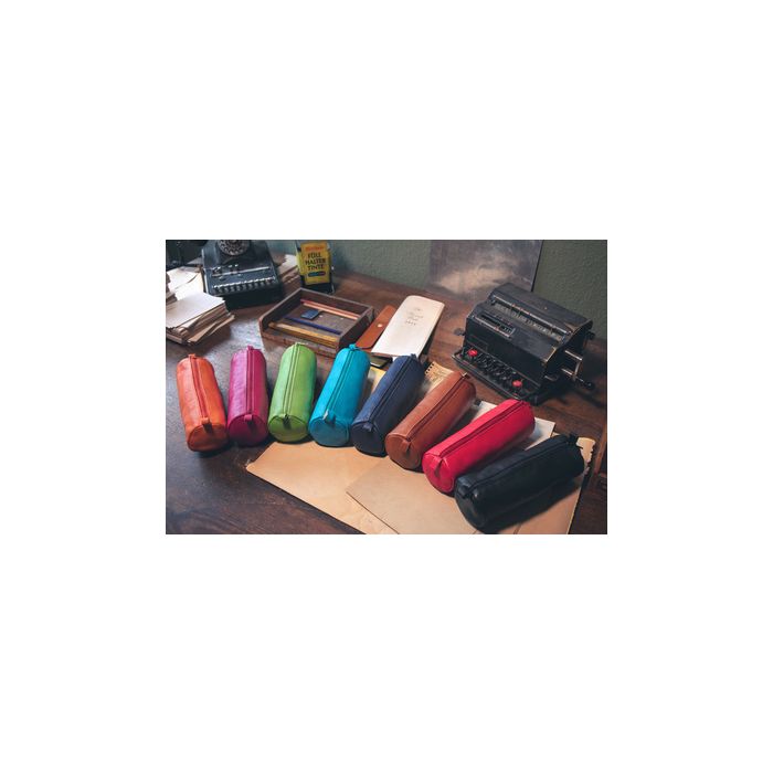 Alassio Trousse, en cuir, turquoise