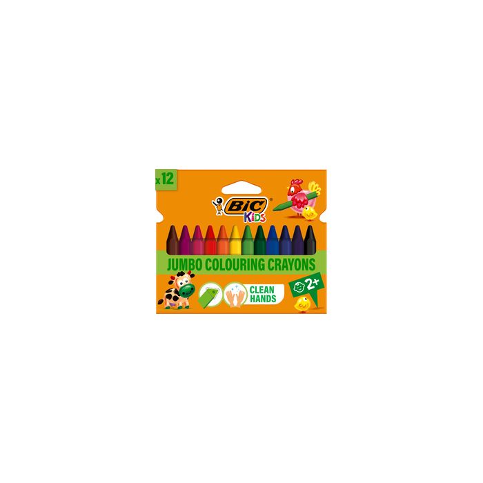 BIC Crayon de cire Plastidecor Triangle, étui de 12
