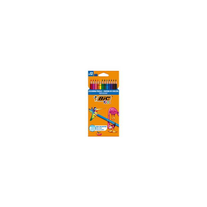 BIC KIDS Crayons de couleur Tropicolors 2, étui carton de 12