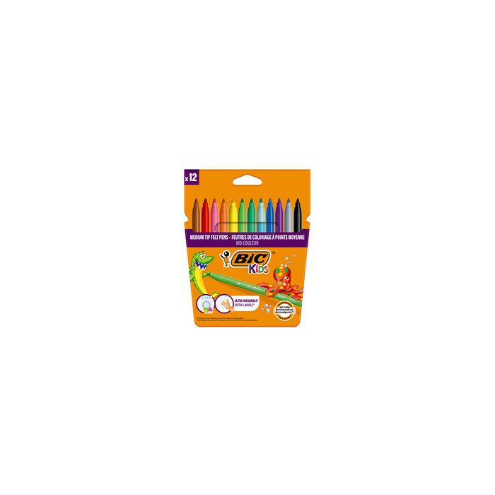 BIC KIDS Feutre Kid Couleur medium, étui en carton de 12