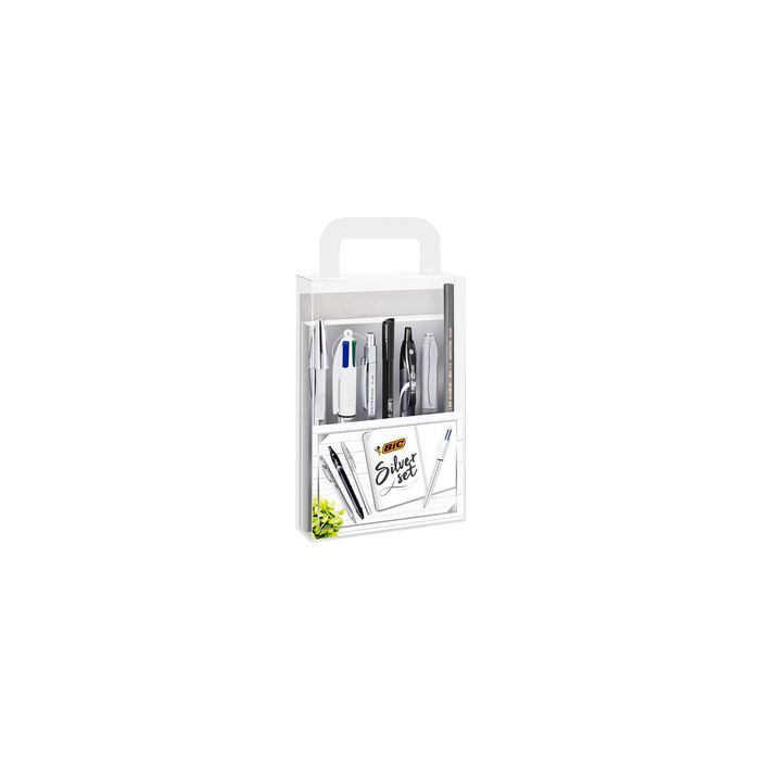 BIC Kit d'écriture "SILVER" avec carnet de notes, 8 pièces