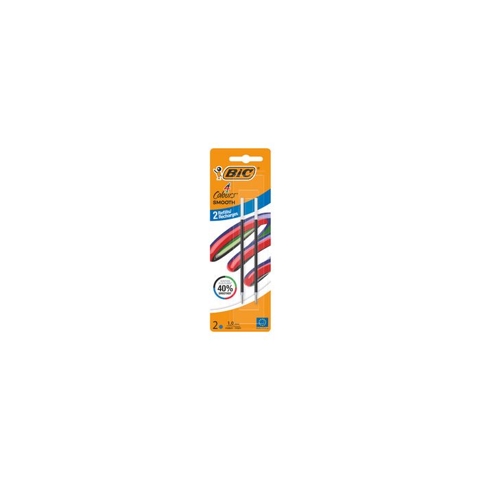 BIC Recharge pour stylo à bille 4 Colours Smooth, S, bleu