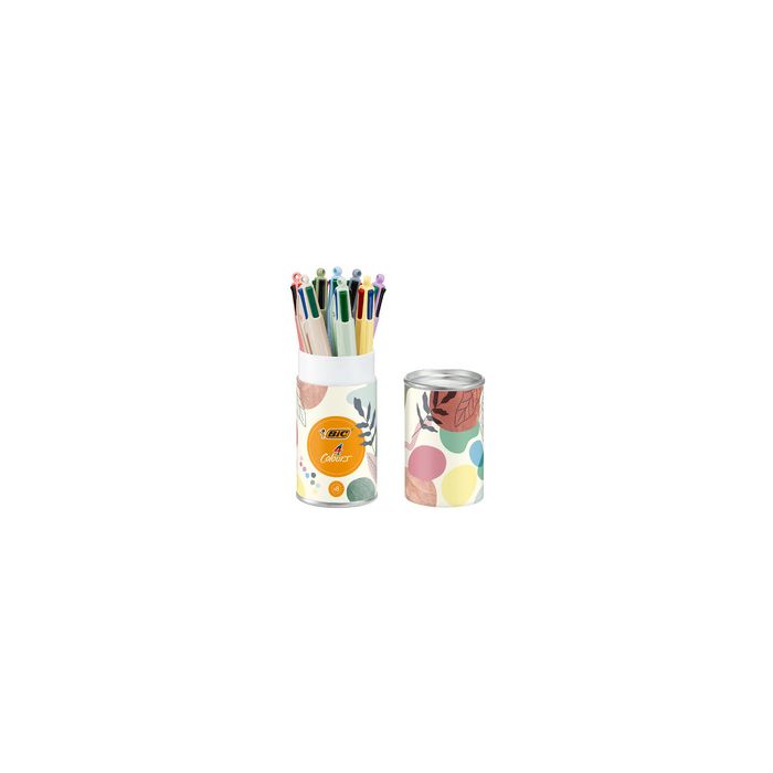 BIC Stylo à bille 4 Colours Mineral Tones, boîte de 8