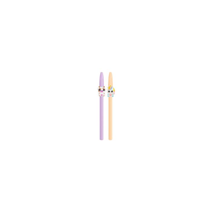 BIC Stylo à bille Cristal Pastel Figurines, lilas & rouge