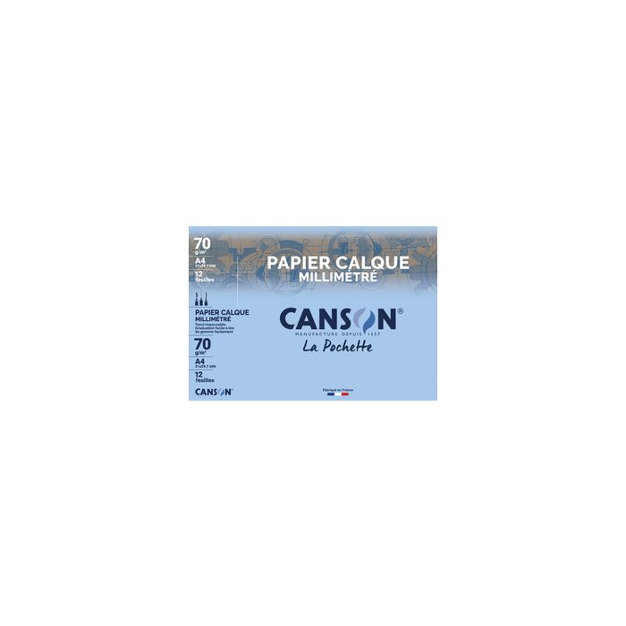 CANSON Papier calque millimétré, A4, 70 g/m2
