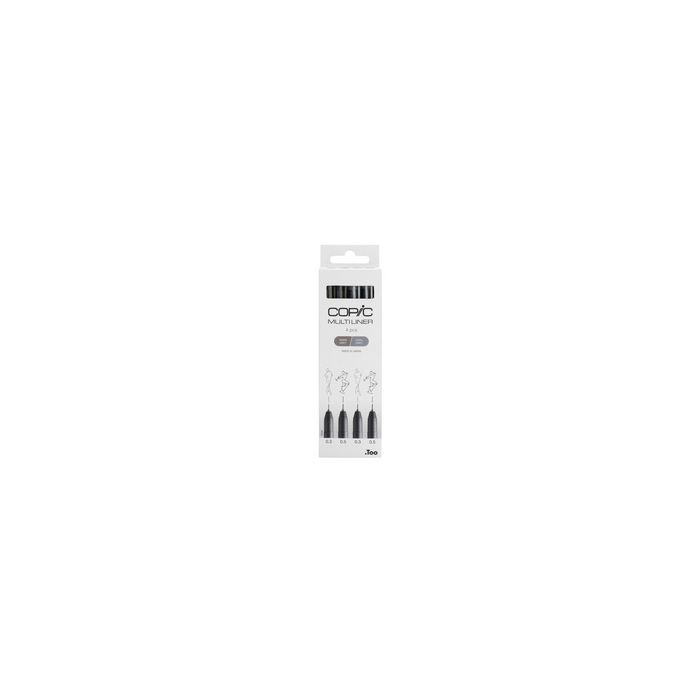 COPIC Feutre fin MULTILINER, set de 4, gris