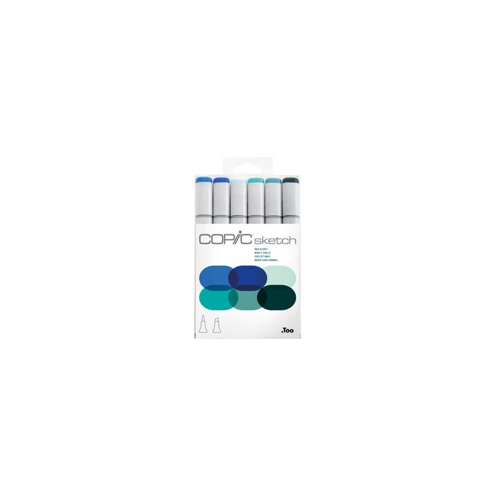 COPIC Marqueur sketch, kit de 6 "Sea & Sky"